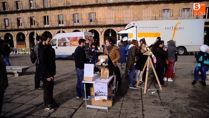 Eclipse desde la Plaza Mayor de Salamanca.