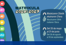 Hezkuntzak Zubiarte Euskaltegi Publikoko 2026-2027ko euskara ikastaroetan izena emateko epea ireki du