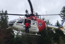 Evacuada en helicóptero una joven tras sufrir una lesión de rodilla cuando descendía del Aizkorri