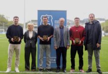 La Federación Guipuzcoana de Fútbol rinde homenaje a Oyarzabal, Zubimendi y Turrientes en Zubieta