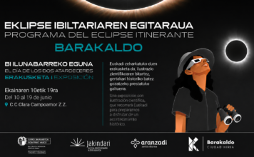 «Bi ilunabarreko eguna» eguzki-eklipse osoari buruzko erakusketa ibiltariak Guardian amaituko du Euskadin barrena egin duen bira