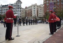 Emotivo homenaje de la Ertzaintza a Txema Aguirre al cumplirse 29 años de su asesinato a manos de ETA en Bilbao